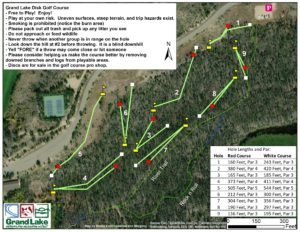 A map of the course with many different markers.