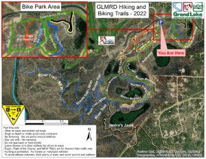 A map of the trail and bike park area.